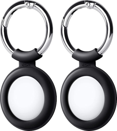 ESR Cloud 2τμχ Θήκη Μπρελόκ Σιλικόνης για AirTag σε Μαύρο χρώμα 2τμχ
