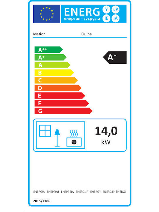 Metlor Tri Quina Ενεργειακό Τζάκι Ξύλου 14kW Αριστερή Γωνία με Συρόμενη Πόρτα