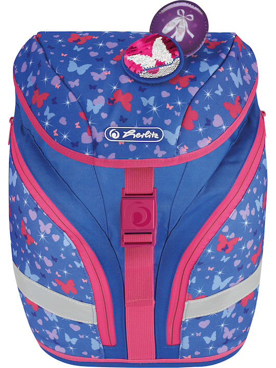 Herlitz SoftLight Plus Butterfly Set School Bag Backpack Elementary, Elementary in Blue color 18lt