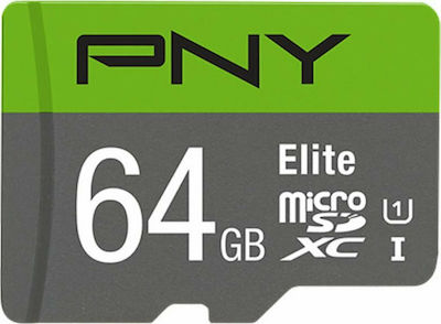 PNY Elite microSDXC 64GB Klasse 10 U1 UHS-I mit Adapter