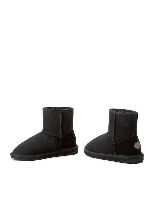 Stinger Suede Γυναικεία Μποτάκια με Γούνα Μαύρα