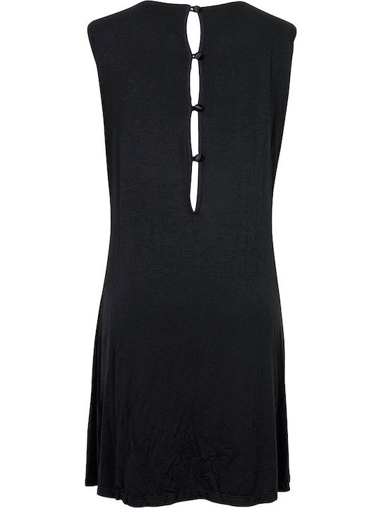 Luna 83059 Damen Mini Kleid Strand Schwarz