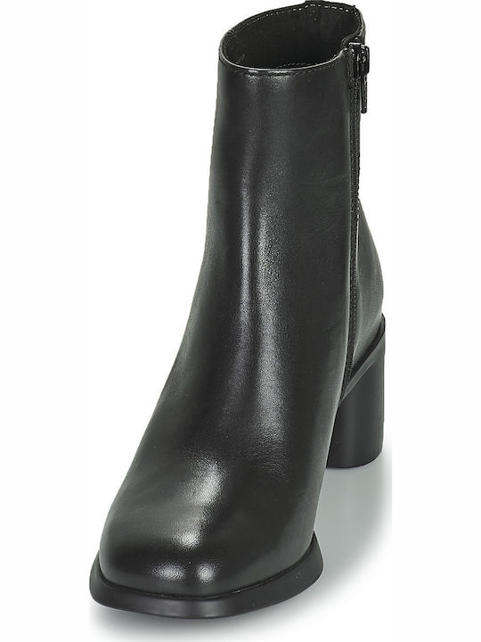 Meda Leather Women's Chelsea Boots with Medium Heel Black