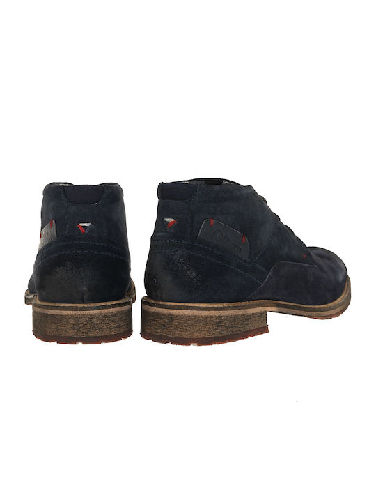 Leder Marineblau Herrenstiefel