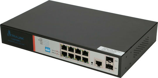 Extralink Viktor Managed L2 PoE Switch with 8 Gigabit (1Gbps) Ethernet Ports and 2 SFP Ports