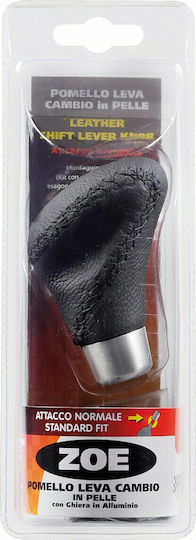 Lampa Shift Knob Zoe Leather Stitched 15mm Speed Universal Aluminium Black
