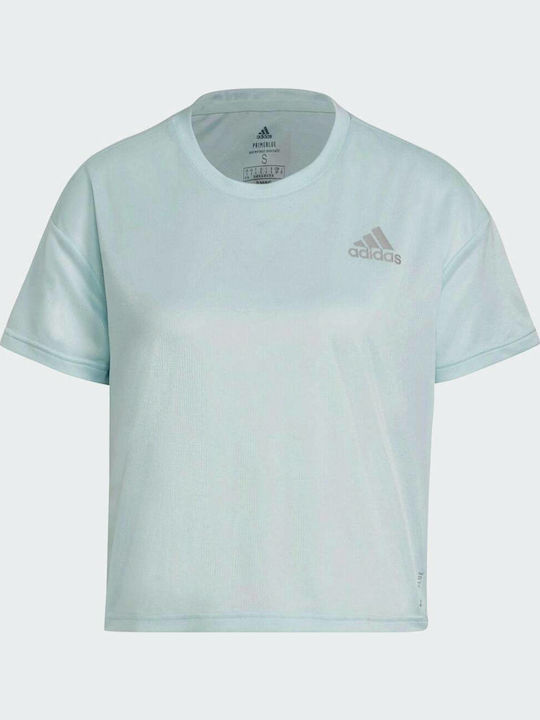 Fast Primeblue Γυναικείο Crop T-shirt Fast Drying με Διαφάνεια Halo Blue