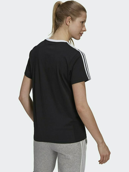 Adidas Essentials 3-Stripes Γυναικείο Αθλητικό T-shirt Μαύρο
