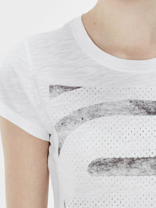 Damen Sportlich T-Shirt Weiß
