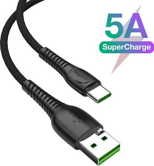 Moxom CC-80 Braided USB 2.0 Cable USB-C Male - USB-A Black 1m