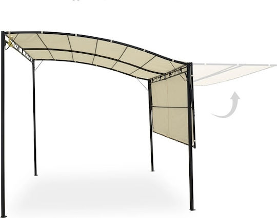 Garden Pergola from Metallic with Ceiling in Beige Colour 300x250x250cm