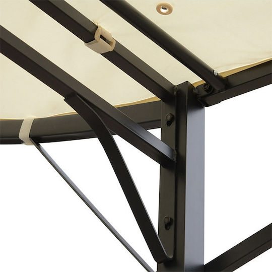 Garden Pergola from Metallic with Ceiling in Beige Colour 300x250x250cm