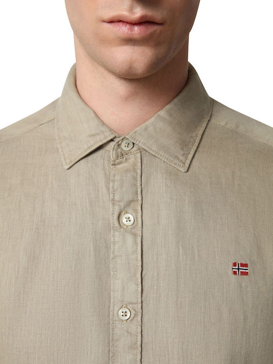 Gervas 3 Langärmlig Leinen Hemd Beige