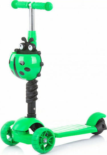 Chipolino Scuter Copii Kiddy Evo LED 3 Roți Cu Scaun Pentru 3+ Ani Verde