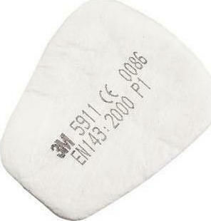 3M Mask Half Face with 6051 Filters & 5935 P3 pre-filters 6200 Gray