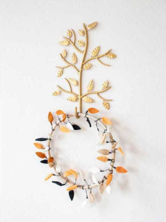 Neonato Kids Decorative Wreath Brown made of Fabric Leaves