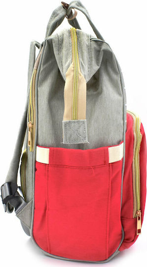 Ideahellas Τσάντα-Αλλαξιέρα Πλάτης AiFi Κόκκινη - Γκρι