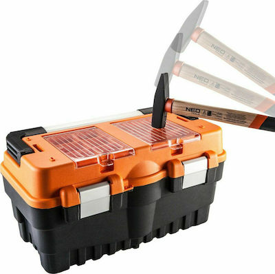 Neo Tools Hand Toolbox Plastic with Tray Organiser W54.8xD28xH27cm 84-105