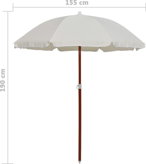 vidaXL Beach Umbrella Diameter 1.80m Beige