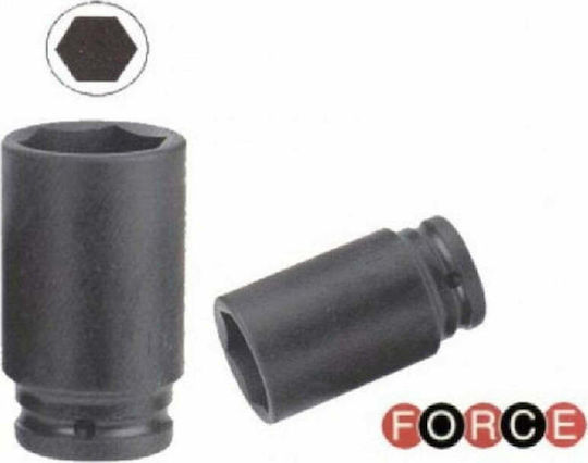 Force Socket Pneumatic Hex Long with Square Drive 3/4" Diameter 18mm