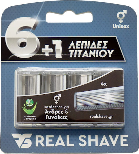 Realshave Razor with Replacement Heads 6 Blades & Lubricious Strip 8pcs