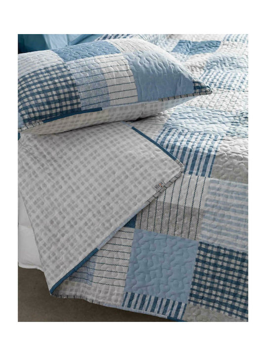 Vesta Home Double Coverlet Set Made of Polyester Blue 220x230cm 3 Pieces