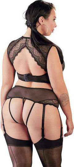 Cottelli Collection Lace Suspender Set Sexy Dessous-Set Black 22131841041