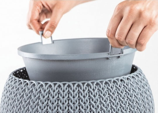 Keter Cozy Γλάστρα Λεκάνη Πλαστική Γκρι 36x36x22.5εκ.