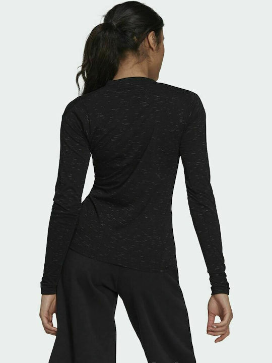 Adidas Future Icons Damen Sportlich Bluse Langärmelig Schwarz