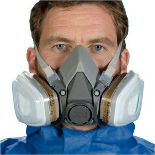 3M Mask Half Face με Φίλτρα 6051 & προ Φίλτρα 5925 P2 6200 Gray