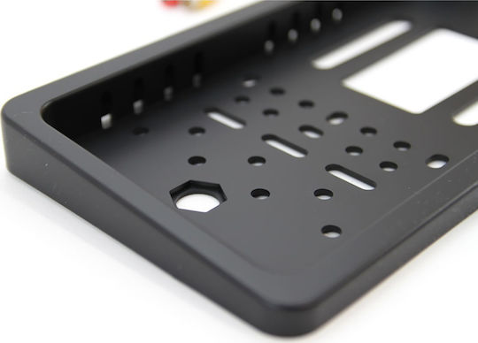 AMiO Car Parking System License Plate Frame CAM-402 with Camera Screen Buzzer and 4 Parking Sensors 22mm in Black Colour