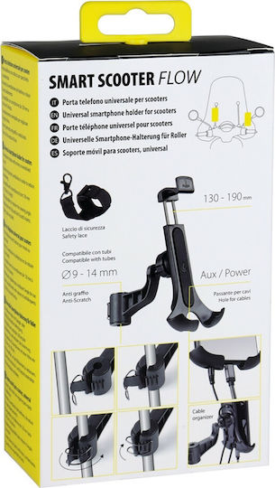 Lampa Smart Scooter Flow Mount Phone Motorcycle with Adjustable Arm for Mirror in Barra 130-190mm