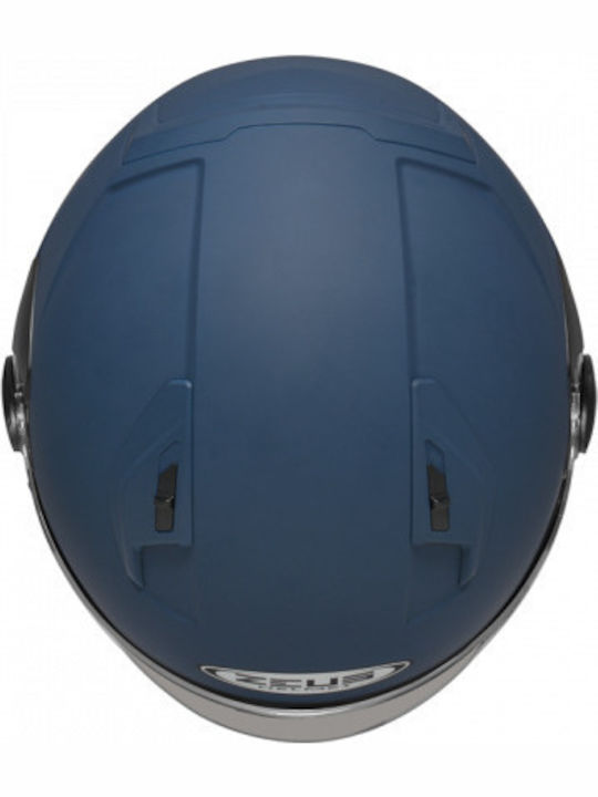 Zeus ZS-213 Matt Dark Blue Motorcycle Helmet Jet DOT / ECE 22.05 1050gr with Sunvisor 28605463