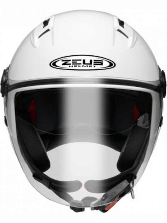Zeus ZS-213 Alb Cască Moto Jet ECE 22.05 1050gr cu Sunvisor 28605456