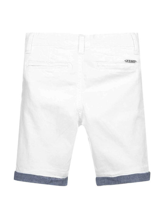 Guess Kinder Shorts/Bermudas Stoff Βερμούδα Core Satin Weiß