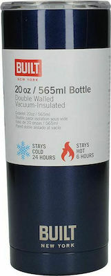 Built Thermal Glas Thermosflasche Rostfreier Stahl BPA-frei Blau 590ml mit Mundstück 5226848