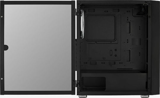 Aerocool Graphite ARGB Gaming Midi Tower Κουτί Υπολογιστή με Πλαϊνό Παράθυρο Μαύρο