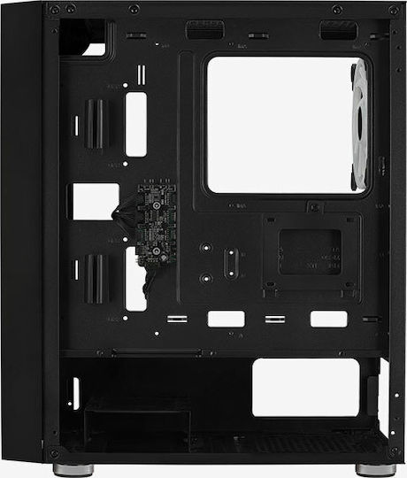 Aerocool Graphite ARGB Gaming Midi Tower Κουτί Υπολογιστή με Πλαϊνό Παράθυρο Μαύρο