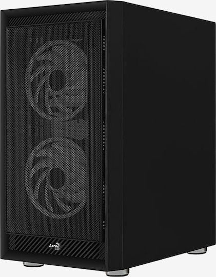 Aerocool Graphite ARGB Gaming Midi Tower Κουτί Υπολογιστή με Πλαϊνό Παράθυρο Μαύρο