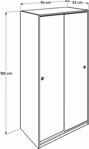Sliding Double Door Wardrobe Sonoma 94x52x182cm