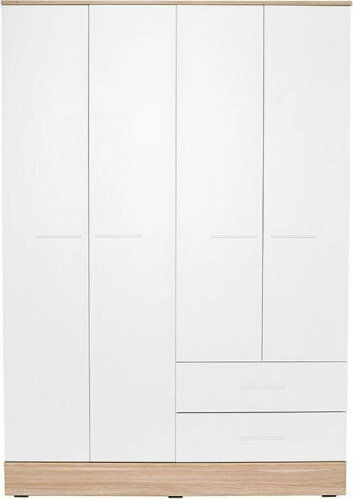 Vier Türen Kleiderschrank Weiß - Sonoma 137x52x198cm