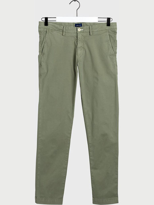 Trousers Chino Elastic in Slim Fit Khaki
