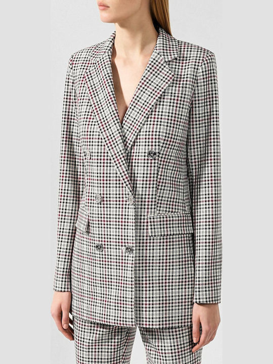 Michael Kors Women's Double Breasted Blazer Checked