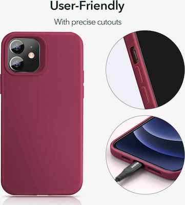 ESR Cloud Coperta din spate Silicon Burgundy (iPhone 12 mini)