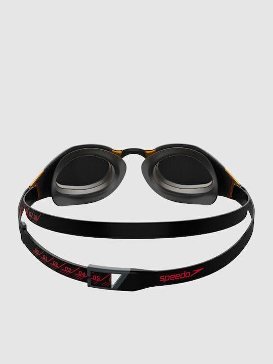 Speedo Fastskin Hyper Elite Swimming Goggles Adults with Anti-fog Lenses Black