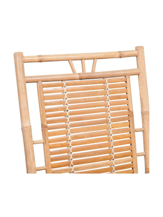 Schaukelstuhl Bamboo Coffee mit Kissen 66x86x105εκ.