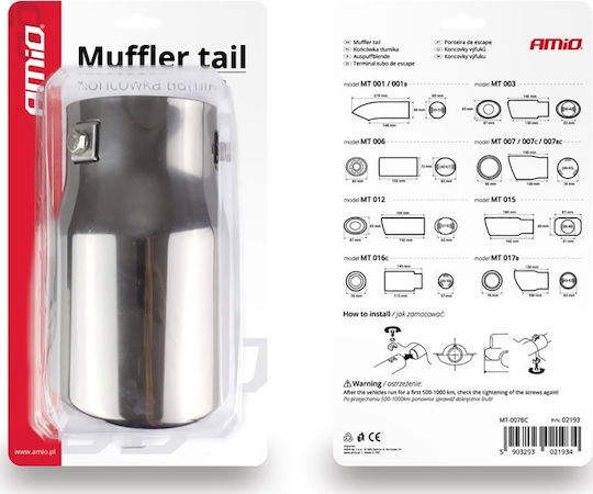 AMiO Exhaust Muffler MT-007BC Στρογγυλό 48-65mm /AM