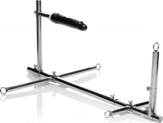 XR Master Series Imprisoned Metal Stockade Dildo Секс Мебел в Черен Цвят