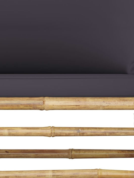 Outdoor Corner Bamboo Sofa With Cushions 70x70x60cm