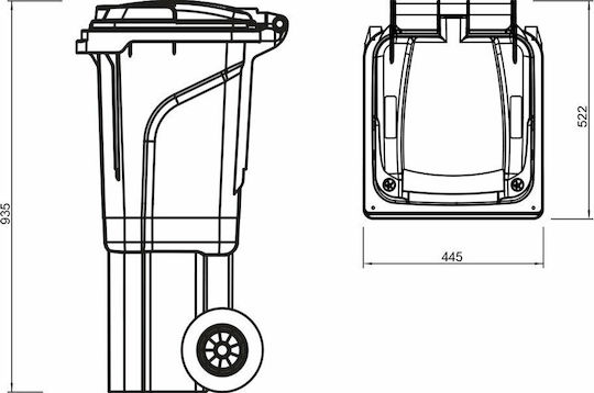 Green City International Plastic Wheeled Waste Bin 80lt with Pedal Blue